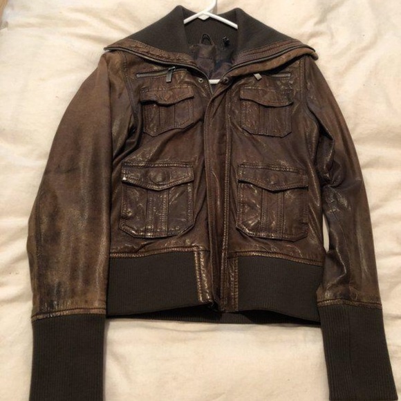 Brown Mendocino leather jacket - Picture 2 of 2
